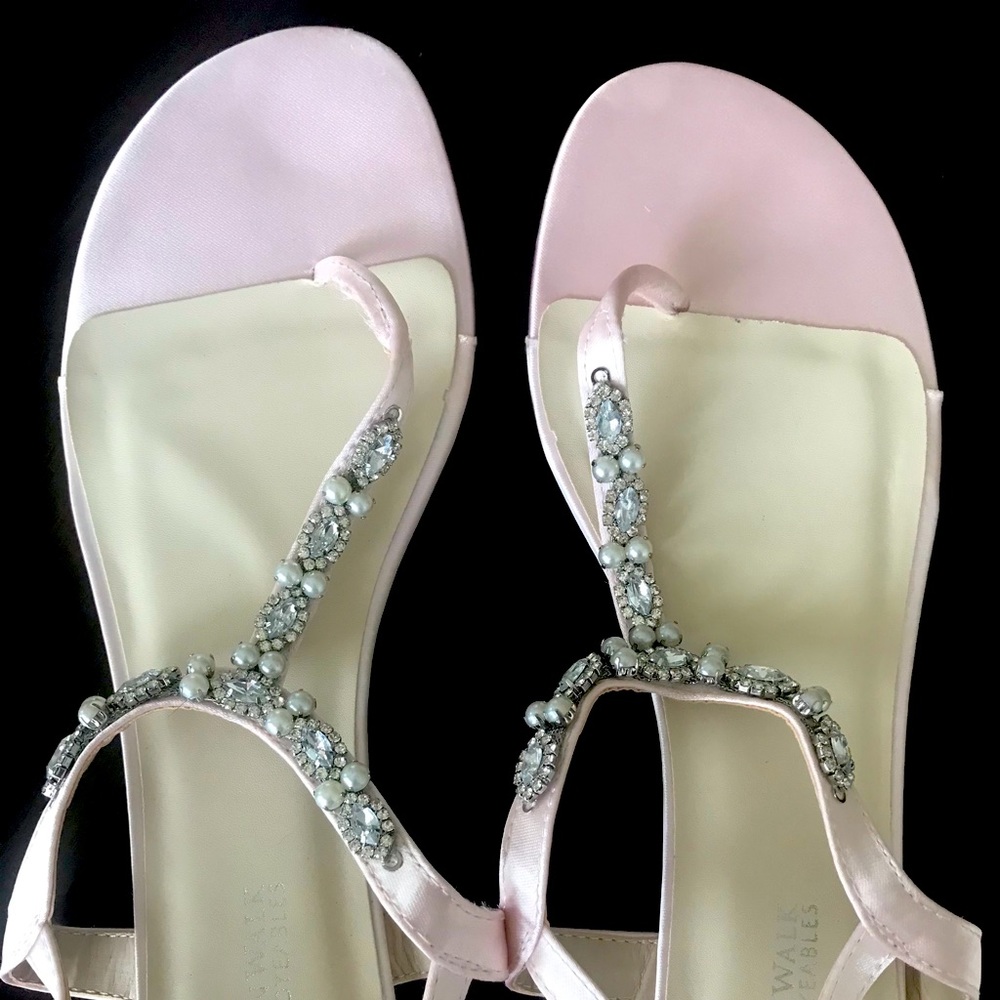 Pearl & Crystal Petal, T-Strap Sandal